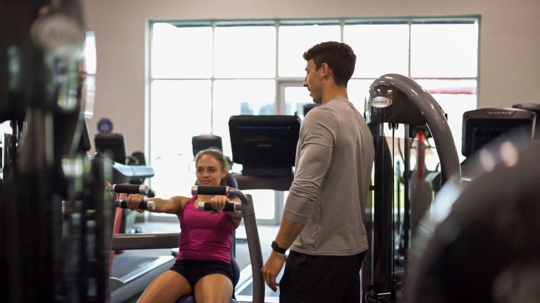 Two People During the Workout Session at HiTONE Fitness Facility