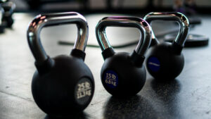 Three Kettlebells on the Floor at The HiTONE Fitness Gym