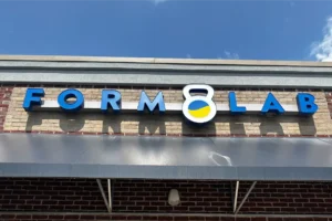 Form Lab logo on a building.