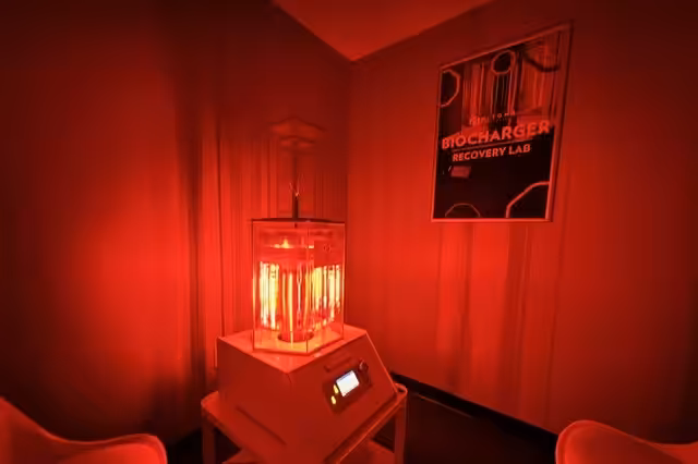 A room with the Biocharger machine at work.