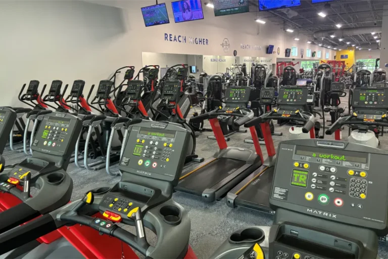Treadmills at a fitness center.