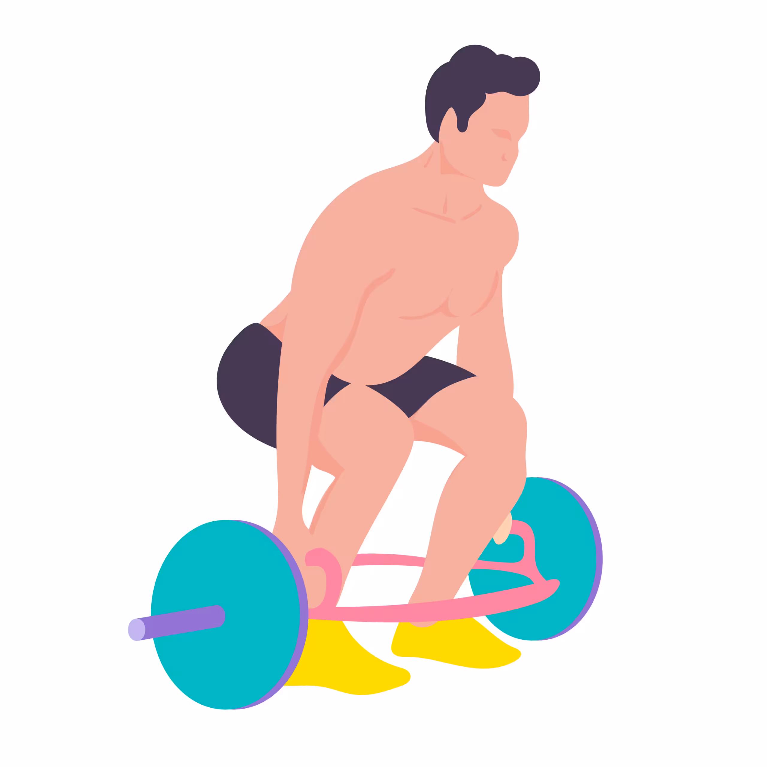 Illustration of man performing barbell deadlift exercise