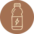 Icon of a beverage bottle with a bolt